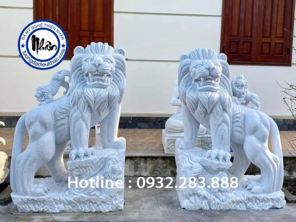 Tượng Sư Tử Đá Trắng MS12