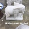 Tượng Đôi Voi Đá Cẩm Thạch MS17