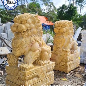 Tượng Kỳ Lân Đá Vàng Cà Rốt MS19