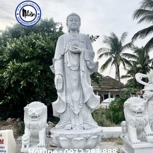 Tượng Phật A Di Đà Bằng Đá Cẩm Thạch MS09